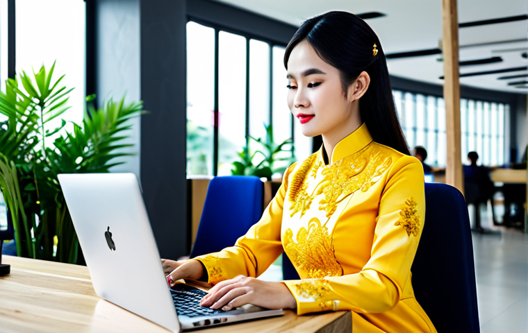 **
"A successful entrepreneur in Vietnam, wearing a stylish ao dai, working on a laptop at a modern co-working space in Ho Chi Minh City, surrounded by other professionals, fully clothed, appropriate attire, safe for work, perfect anatomy, natural proportions, professional digital art, vibrant colors."
**