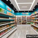 Home 21 쇼핑매니저 매장 관리 팁 - A modern Vietnamese retail store interior showcasing a well-organized product display with best-sell...