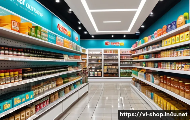 쇼핑매니저 매장 관리 팁 - A modern Vietnamese retail store interior showcasing a well-organized product display with best-sell...